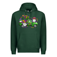Sports Green mardi gras gnomes truck Premium Hoodie - OliviaCreatesArt