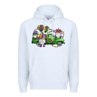 White mardi gras gnomes truck Premium Hoodie - OliviaCreatesArt