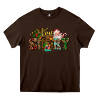 Chocolate Brown true story jesus and mary wıth santa Heavy Core Tee - AdoDesignShop