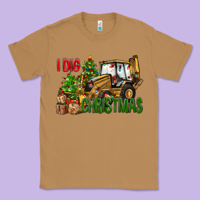 I Dig Christmas Backhoe Loader Classic Tee Designed By Bundleandbundleshop