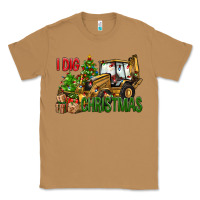 Toasted Coconut I Dig Christmas Backhoe Loader Classic Tee - BundleAndBundleShop