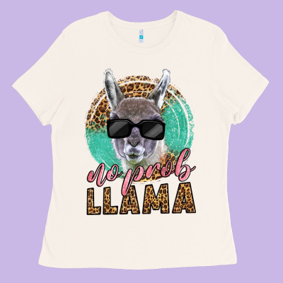 Western No Prob Llama Ladies Tee Designed By Lillyallendesigns