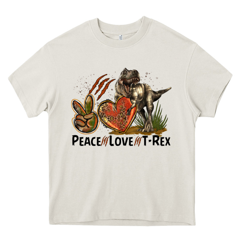 Western Peace Love T-rex Heavy Core Tee by LillyAllenDesigns | Teevron