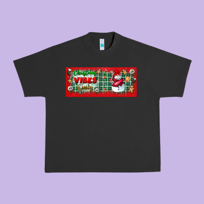 Christmas Vibes Only Urban Heavy Tee Designed By Bundleandbundleshop