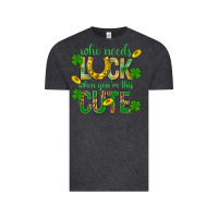 Vintage Black Who Needs Luck When You're This Cute St. Patricks Vintage Tee - BundleAndBundleShop