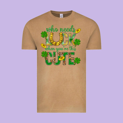 Who Needs Luck When You're This Cute St. Patricks Vintage Tee Designed By Bundleandbundleshop