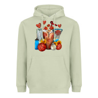 Matcha Basketball Sunflower Frappe Heavyweight Hoodie - FaDigitalArtStudio