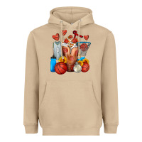 Mushroom Basketball Sunflower Frappe Heavyweight Hoodie - FaDigitalArtStudio