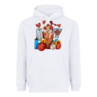 White Basketball Sunflower Frappe Heavyweight Hoodie - FaDigitalArtStudio