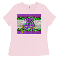 Bubblegum Pink mardi gras  mask Ladies Tee - BarkalooDesign
