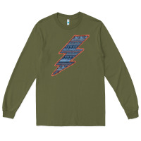 Army Green Western Orange Border Aztec Lightning Long Sleeve Tee - Bettercallsaul