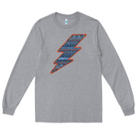 Heather Grey Western Orange Border Aztec Lightning Long Sleeve Tee - Bettercallsaul