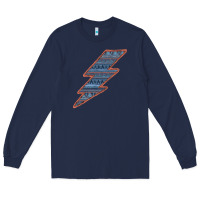Western Orange Border Aztec Lightning Long Sleeve Tee | Teevron