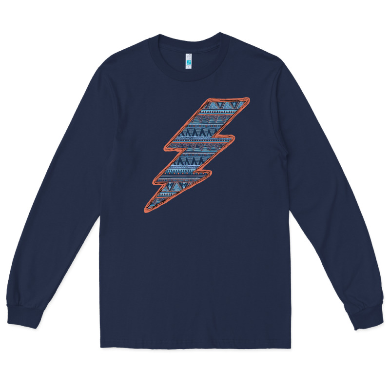 Western Orange Border Aztec Lightning Long Sleeve Tee by Bettercallsaul | Teevron