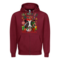 Burgundy have yourself a little christmas cow Zipper Hoodie - CowGirlArtShop