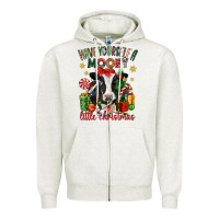 Oatmeal Heather have yourself a little christmas cow Zipper Hoodie - CowGirlArtShop