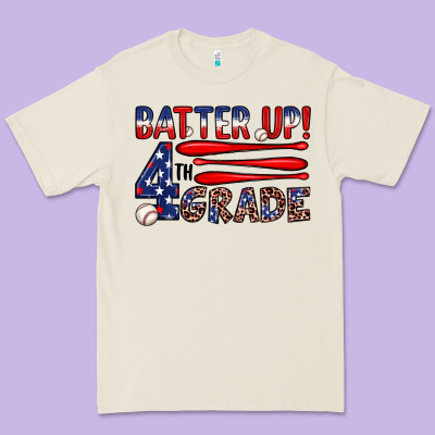 Batter Up 4th Grade Premium Tee Designed By Jahusdesignshop