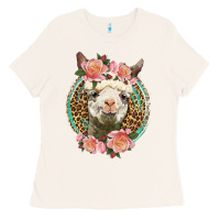 Bone western llama and roses Ladies Tee - LillyAllenDesigns