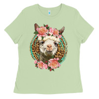 Matcha western llama and roses Ladies Tee - LillyAllenDesigns