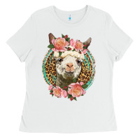 White western llama and roses Ladies Tee - LillyAllenDesigns