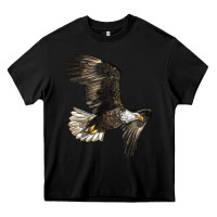 Black White Headed Eagle Heavy Core Tee - LillyAllenDesigns