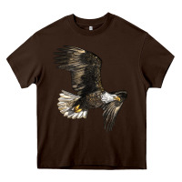 Chocolate Brown White Headed Eagle Heavy Core Tee - LillyAllenDesigns