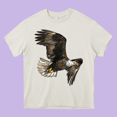White Headed Eagle Heavy Core Tee Designed By Lillyallendesigns