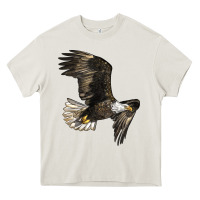 Cream White Headed Eagle Heavy Core Tee - LillyAllenDesigns