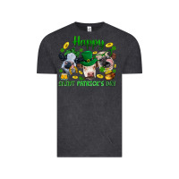 Vintage Black Happy Saint Patrick'S Day With Clover Vintage Tee - BundleAndBundleShop