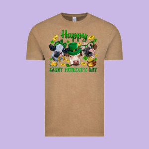 Happy Saint Patrick's Day With Clover Vintage Tee Designed By Bundleandbundleshop