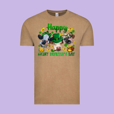 Happy Saint Patrick's Day With Clover Vintage Tee Designed By Bundleandbundleshop