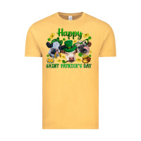 Vintage Mustard Happy Saint Patrick'S Day With Clover Vintage Tee - BundleAndBundleShop