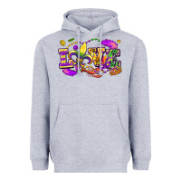 Heather Grey Love Mardi Gras Heavyweight Hoodie - FaDigitalArtStudio