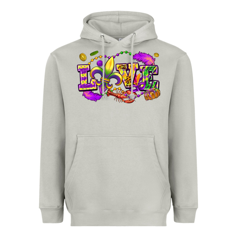 Love Mardi Gras Heavyweight Hoodie by FaDigitalArtStudio | Teevron