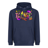 Navy Love Mardi Gras Heavyweight Hoodie - FaDigitalArtStudio