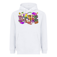 White Love Mardi Gras Heavyweight Hoodie - FaDigitalArtStudio