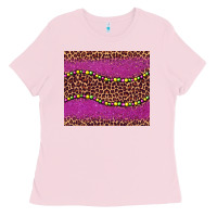 Bubblegum Pink mardi gras  leopard pink glitter bead Ladies Tee - BarkalooDesign