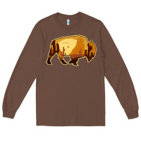 Chestnut Desert Landscape Bison Silhouette Long Sleeve Tee - Bettercallsaul