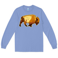 Colony Blue Desert Landscape Bison Silhouette Long Sleeve Tee - Bettercallsaul