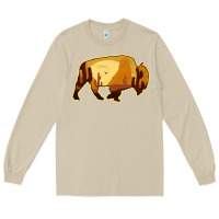 Mushroom Desert Landscape Bison Silhouette Long Sleeve Tee - Bettercallsaul