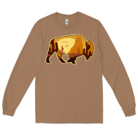 Toasted Coconut Desert Landscape Bison Silhouette Long Sleeve Tee - Bettercallsaul