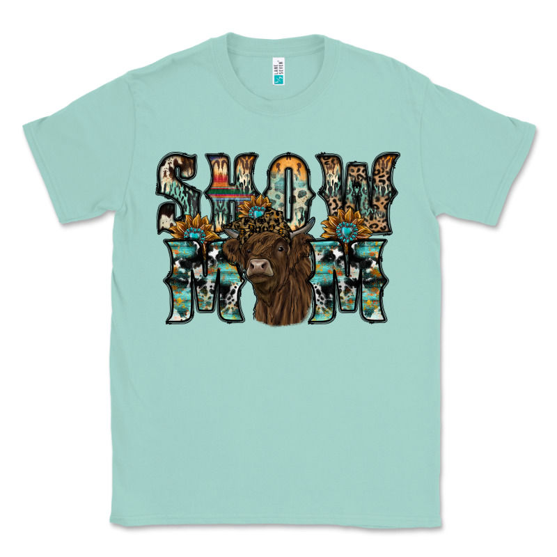 Show Mom Highland Cow Classic Tee by SublimationCraftShop | Teevron