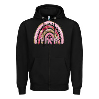 Black cancer rainbow Zipper Hoodie - CowGirlArtShop