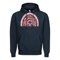 Navy cancer rainbow Zipper Hoodie - CowGirlArtShop