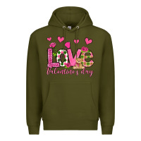 Army Green love valentine's day olivia Premium Hoodie - OliviaCreatesArt
