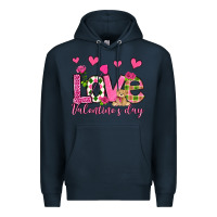 Navy love valentine's day olivia Premium Hoodie - OliviaCreatesArt