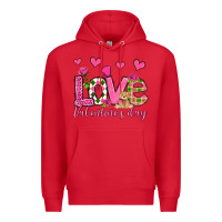 Red love valentine's day olivia Premium Hoodie - OliviaCreatesArt