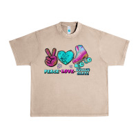 French Oak peace love roller skate Urban Heavy Tee - BundleAndBundleShop