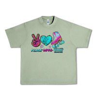 Oil Green peace love roller skate Urban Heavy Tee - BundleAndBundleShop