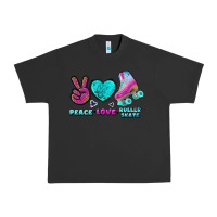 Pigment Black peace love roller skate Urban Heavy Tee - BundleAndBundleShop